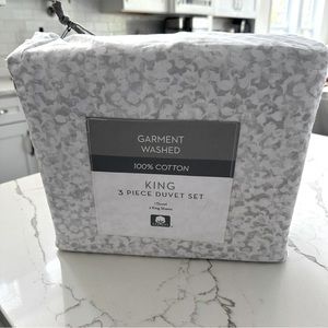 💯 Cotton Percale Duvet Cover Bedding King size. New with Tags. Popcorn print.